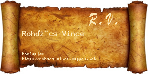 Rohács Vince névjegykártya