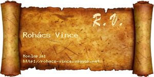 Rohács Vince névjegykártya